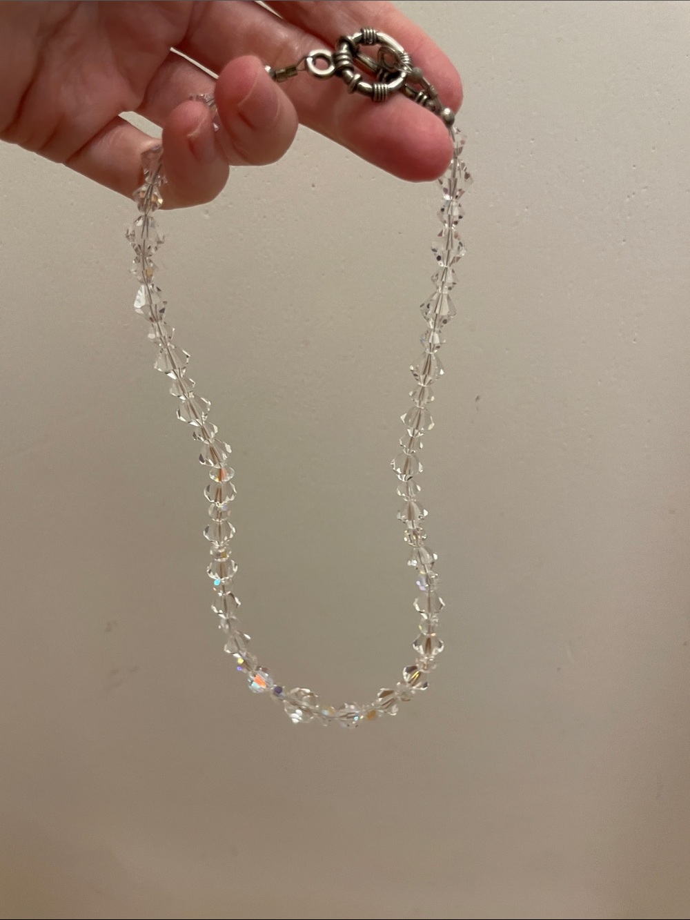 Crystal Bead Necklace - Clear Sparkle